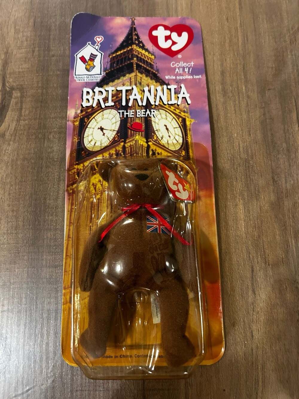 1997 Britannia The Bear Beanie Baby Rare New In Packaging Vintage 90s Toy